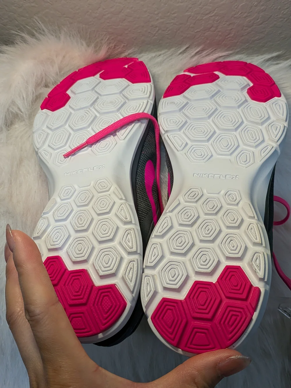 Nike Women’s Gray and Hot Pink Training Shoes